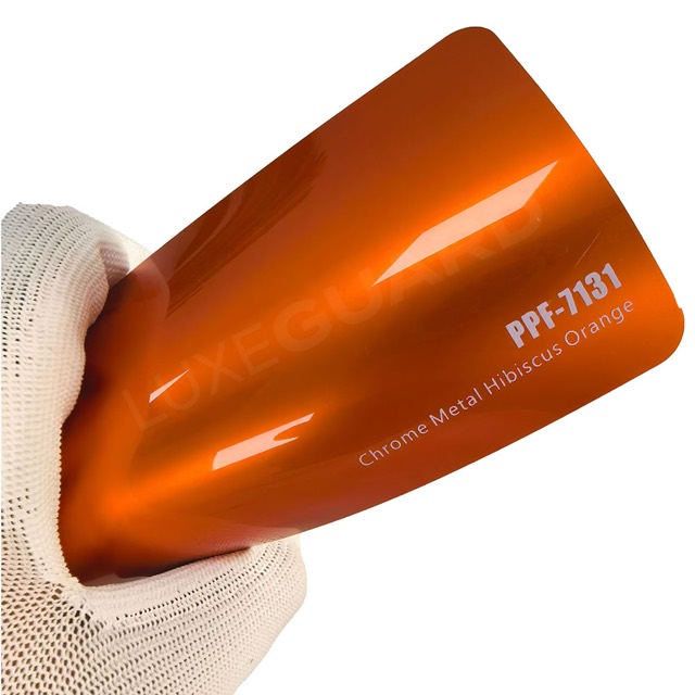 Chrome Metal Hibiscus Orange