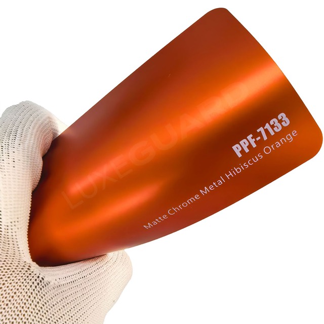 Matte Chrome Metal Hibiscus Orange